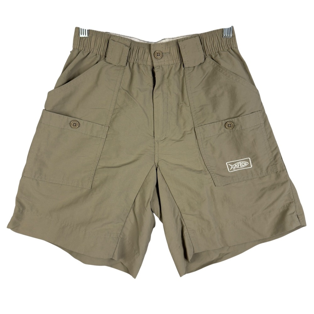AFICD Fishing Shorts Mens 28‎ Tan Outdoor Cargo Casual Hiking Lightweight